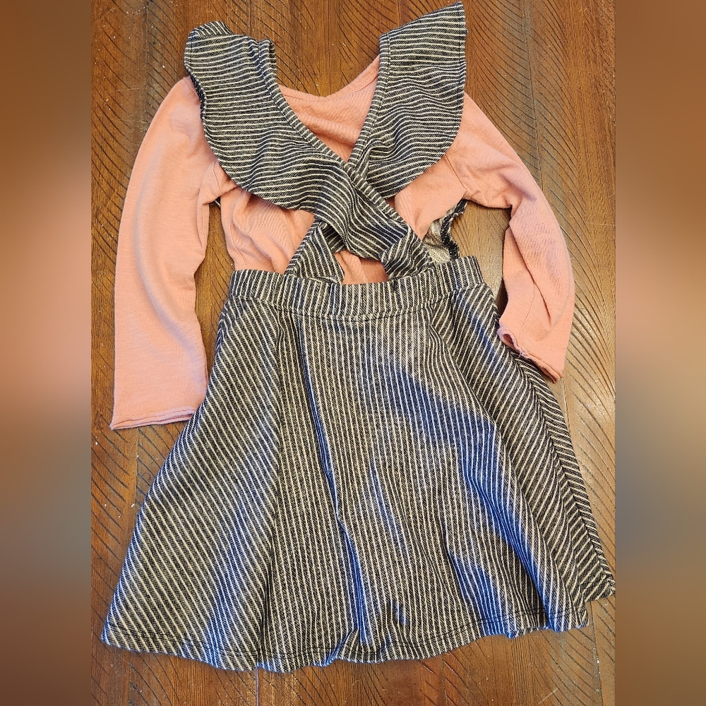 🎈2/$15 4T overall dress and shirt - Picture 3 of 4